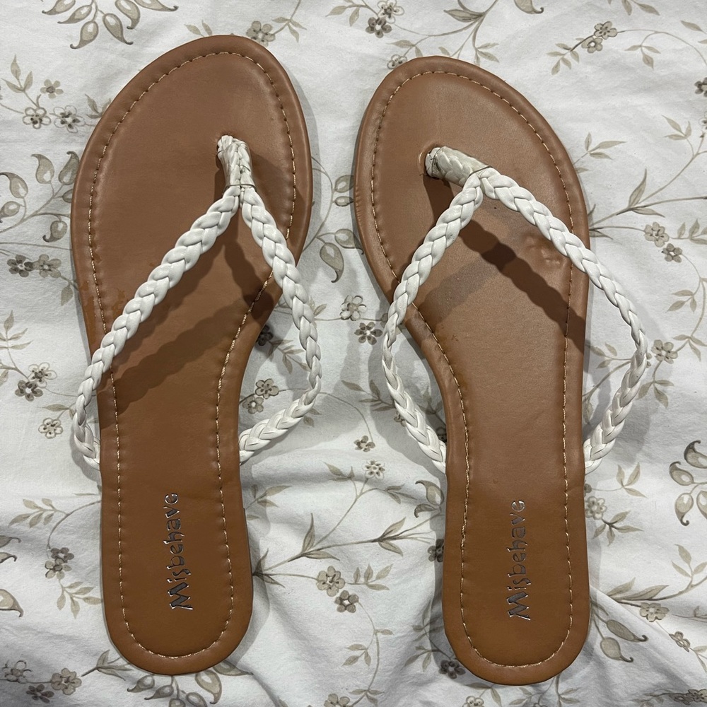White misbehave sandals